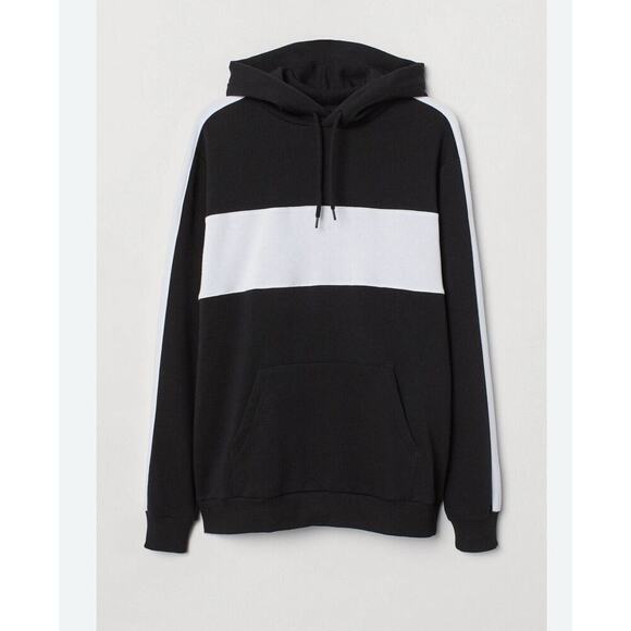H&M Black And White Hoodie Women Small - Picture 1 of 4